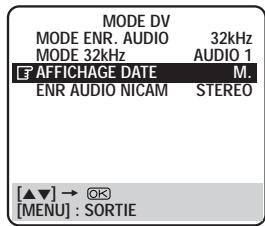 JVC HR-DVS1MS - Réglage d'AFFICHAGE DATE (platine DV) - 1