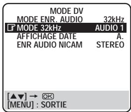 JVC HR-DVS1MS - Réglage du mode 32kHz (cassette Mini DV avec doublage audio) - 1