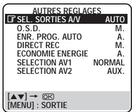 JVC HR-DVS1MS - Réglage SEL. SORTIES A/V - 1