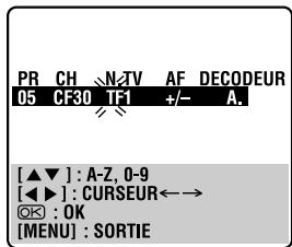 JVC HR-DVS3MS - Sélectionner les caractères du nom de chaîne. - 1