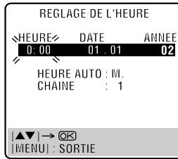 JVC HR-DVS3MS - Acceder à l'écran "reglage de l'heure - 2