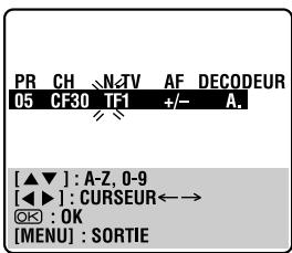 JVC HR-J780MS - Sélectionner les caractères du nom de chaîne. - 1