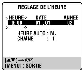 JVC HR-S7955MS - Acceder à l'écran "reglage de l'heure - 2