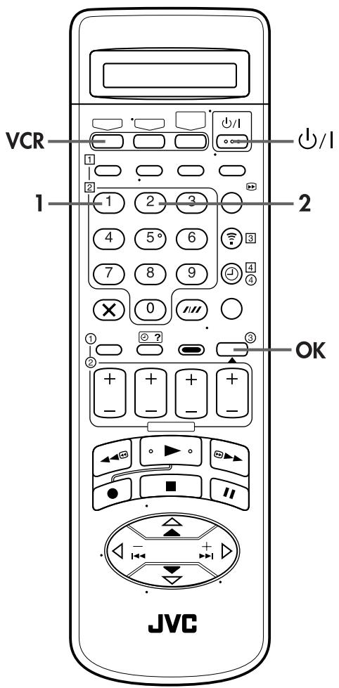 VCR 1 2 3 4 5° 6 7 8 9 0 1 2 3 OK JVC