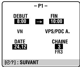 - P1 - DEBUT 8:00 → FIN VN VPS/PDC A. DATE 24.12 CHAINE 3 FR3 [©?]: SUIVANT