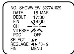 JVC HR-XV1MS - Pressez OK. la date que vous avez entrée apparait sur l'écran à côté du code showview. - 1
