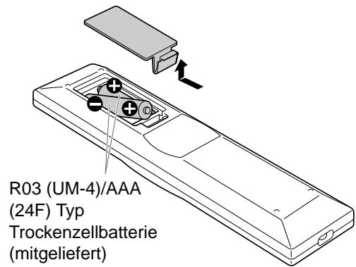 JVC NX-F4B - Einsetzen der Batterien in die Fernbedienung - 1