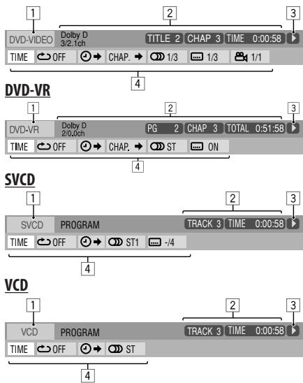 JVC NX-G5E - Informazioni della barra sullo schermo - 1
