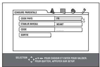 JVC QP-D5AL - Pour régler la censure parentale pour la première fois - 1