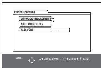 JVC QP-D5AL - Zeitweilige Aufhebung der Kindersicherung - 2