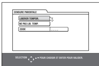 JVC QP-D5AL - Pour lever temporairement la censure parentale - 2