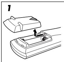 JVC QP-D5AL - Einlagen der Batterien in die Fernbedienung - 1