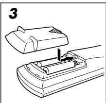 JVC QP-D5AL - Einlagen der Batterien in die Fernbedienung - 3