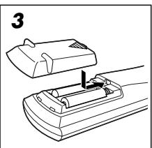 JVC QP-D5AL - Mise en place des piles dans la télécommande - 3