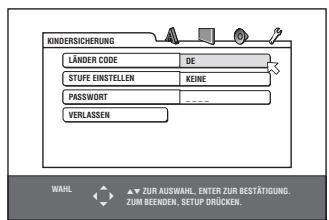 JVC QP-D5AL - Erstmalige Einstellung der Kindersicherung - 2