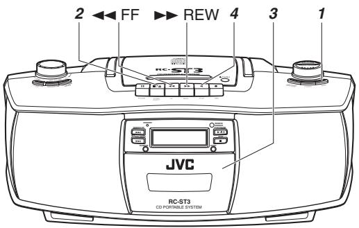 JVC RC-ST3 - Playing back a cassette - 1