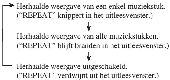 JVC RC-ST3 - Druk voor of tijdens het afspelen op de PRESET/REPEAT herhaaltoets. - 1