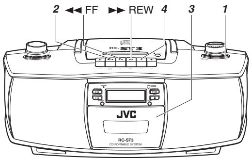 JVC RC-ST3 - Wiedergabe einer Kassette - 1