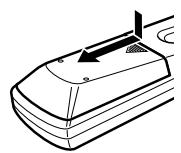 JVC RX-8032V - Plaatsen van batterijen in de afstandsbediening - 1