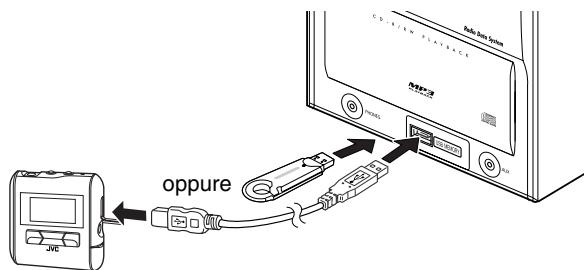 JVC UX-G45 - Per collegare la memoria USB o illettore DAP - 1
