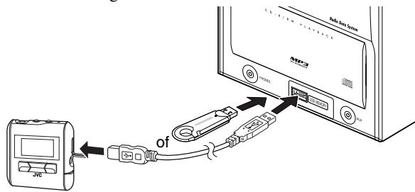 JVC UX-G45 - USB-geheugen of DAP aansluten - 1