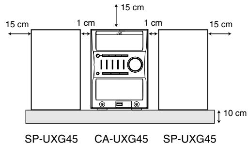 JVC UX-G45 - Attenzione: Per una corretta ventilazione - 1