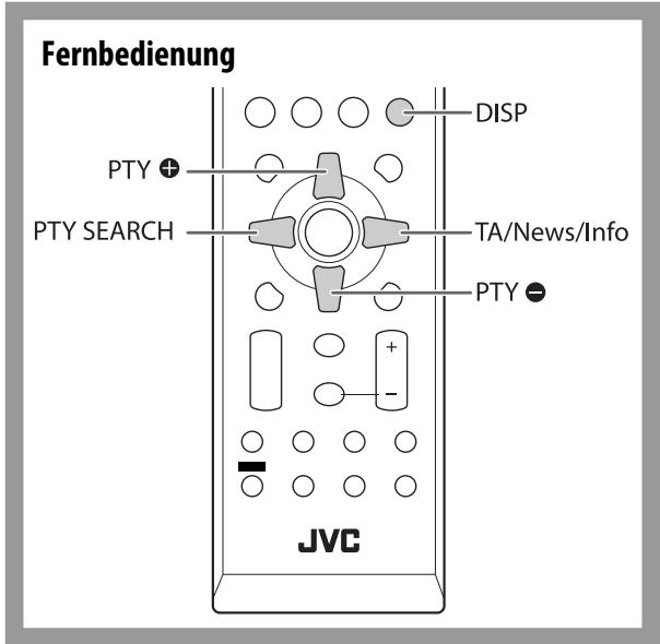 Fernbedienung DISP PTY + PTY SEARCH TA/News/Info PTY - JVC