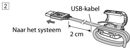 USB-kabel Naar het systeem 2 cm