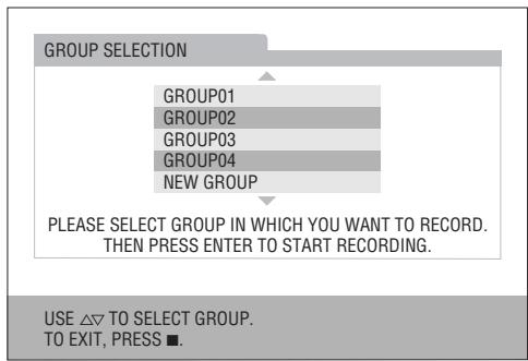 JVC UX-G950VE - Selezionare il gruppo in cui registrare le tracce. - 3