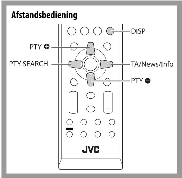 Afstandsbediening DISP PTY + PTY SEARCH TA/News/Info PTY - JVC