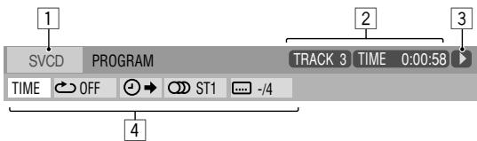 1 SVCD PROGRAM TRACK 3 TIME 0:00:58 TIME OFF ST1 -/4 2 3 4