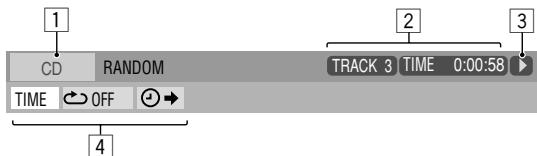 1 CD RANDOM TRACK 3 TIME 0:00:58 TIME OFF 4