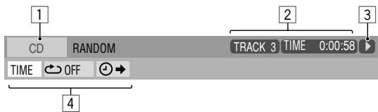1 CD RANDOM TRACK 3 TIME 0:00:58 TIME OFF 4