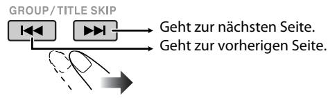 GROUP/TITLE SKIP → Geht zur nächsten Seite. → Geht zur vorherigen Seite.