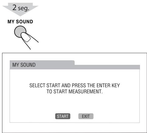 2 seg. MY SOUND MY SOUND SELECT START AND PRESS THE ENTER KEY TO START MEASUREMENT. START EXIT