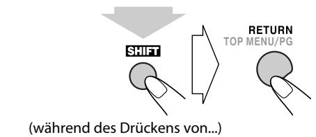 SHIFT RETURN TOP MENU/PG (während des Drückens von...)
