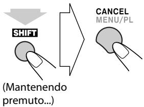 SHIFT (Mantenendo premuto...) CANCEL MENU/PL