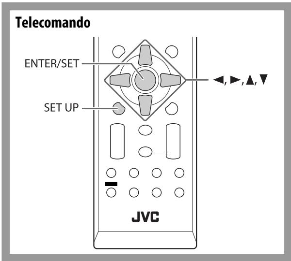 Telecomando ENTER/SET SET UP JVC