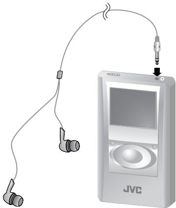 JVC XA-HD500S - Sluit de stereo-oortefeloon aan. - 1