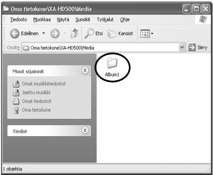 JVC XA-HD500S - Vedä ja pudota kansioita mukaan lukien musiikkitiedostot (MP3/WMA/WMA-DRM10). - 1