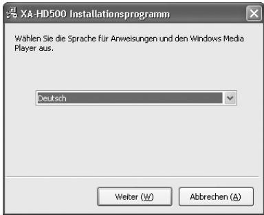 JVC XA-HD500S - Wahlen Sie die Sprache. - 1