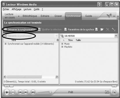 JVC XA-HD500S - Choisissez comme expliqué ci-dessus, puis cliquez sur OK > windows media player 10 démarre, puis la fenêtre suivante apparait. - 2