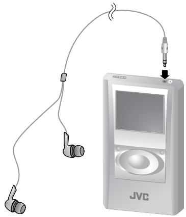 JVC XA-HD500S - Schließen Sie den Stereokopfhörer an. - 1