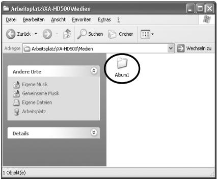 JVC XA-HD500S - Verschieben Sie Ordner einschließlich der Musikdateien mit Ziehen und Ablegen (MP3/WMA/WMA-DRM10). - 1