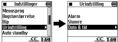 JVC XA-HD500S - Indstilling af dato og tid - 2