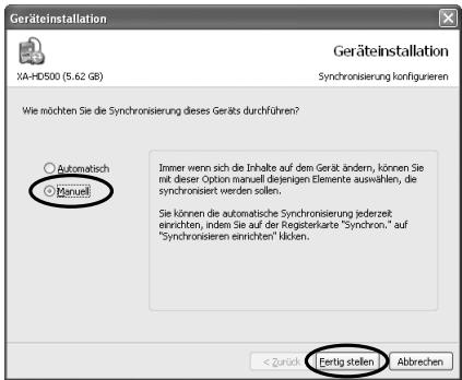JVC XA-HD500S - Übertragen von Dateien im Windows Media Player 10 - 3