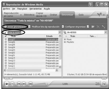 JVC XA-HD500S - Transferencia de archivos con Windows Media Player 10 - 4