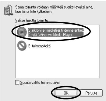 JVC XA-HD500S - Tiedostojen siirtäminen Windows Media Player 10 - ohjelmassa - 2