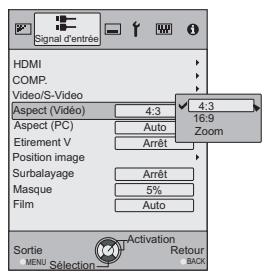 JVC DLA-HD550BE - Choisissez "Signal d'entrée"  "Aspect (Védo)" - 2