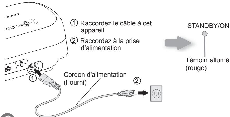 JVC DLA-HD550BE - Branchez la prise du cable d'alimentation dans la prise électrique - 1